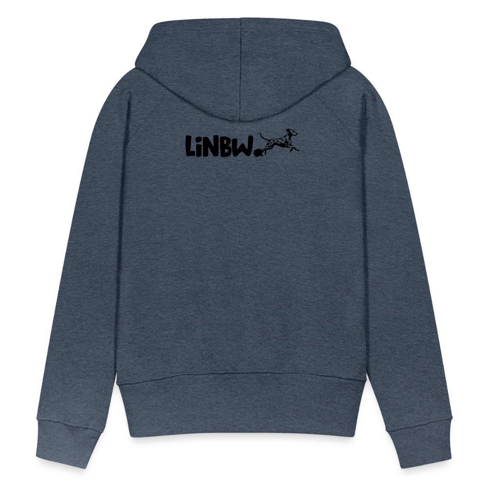 LiNBW. Frauen Hoodie Life is not just black and white - Jeansblau