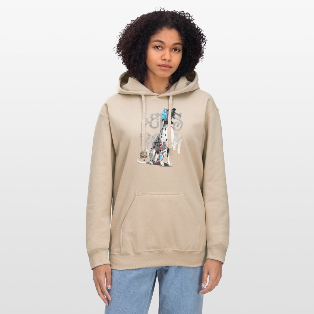 LiNBW. Männer & Frauen Hoodie Dalmatiner Let's Rock - Sand