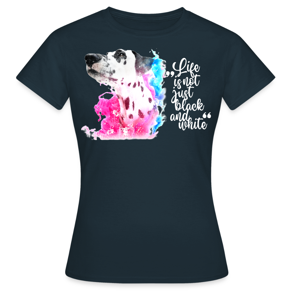 LiNBW. Frauen T-Shirt Dalmatiner Life is not just black and white - Navy