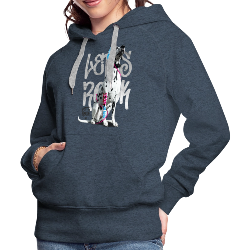 LiNBW. Frauen Hoodie Dalmatiner Let's Rock - Jeansblau
