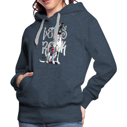 LiNBW. Frauen Hoodie Dalmatiner Let's Rock - Jeansblau