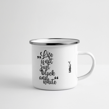 LiNBW. Emaille-Tasse Life is not just black and white - Weiß