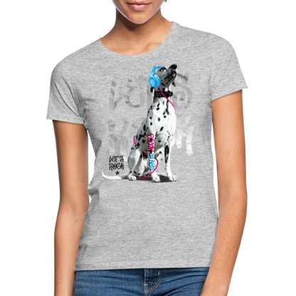 LiNBW. Frauen T-Shirt Dalmatiner Let's Rock - Grau meliert