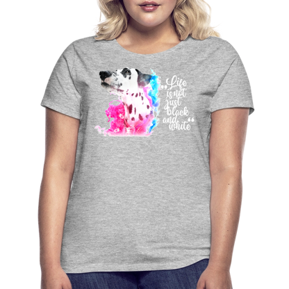 LiNBW. Frauen T-Shirt Dalmatiner Life is not just black and white - Grau meliert