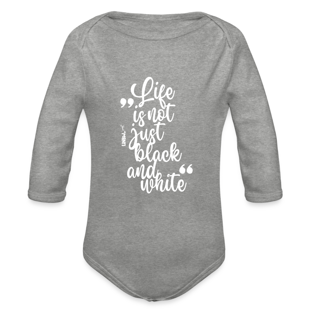 Baby-Body „Life is not just black and white“ – Statement für die Kleinsten - Grau meliert