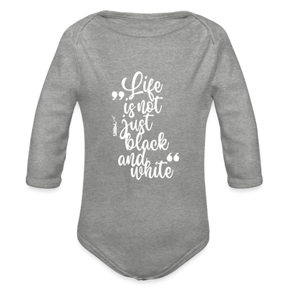 Baby-Body „Life is not just black and white“ – Statement für die Kleinsten - Grau meliert