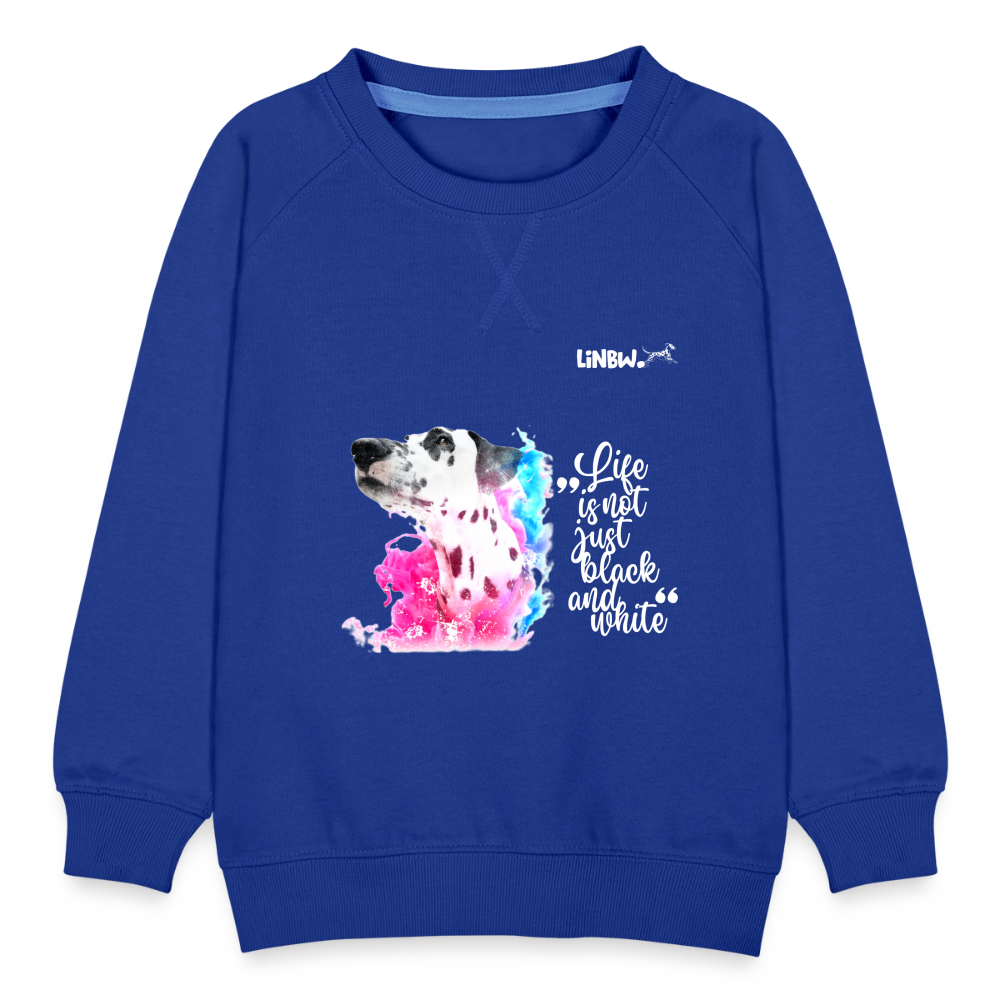 LiNBW. Kinder Pullover Dalmatiner Life is not just black and white - Royalblau