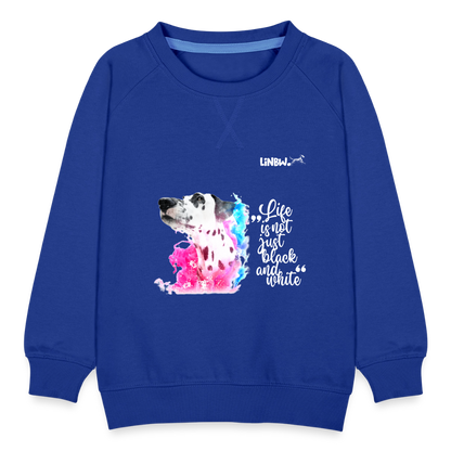 LiNBW. Kinder Pullover Dalmatiner Life is not just black and white - Royalblau