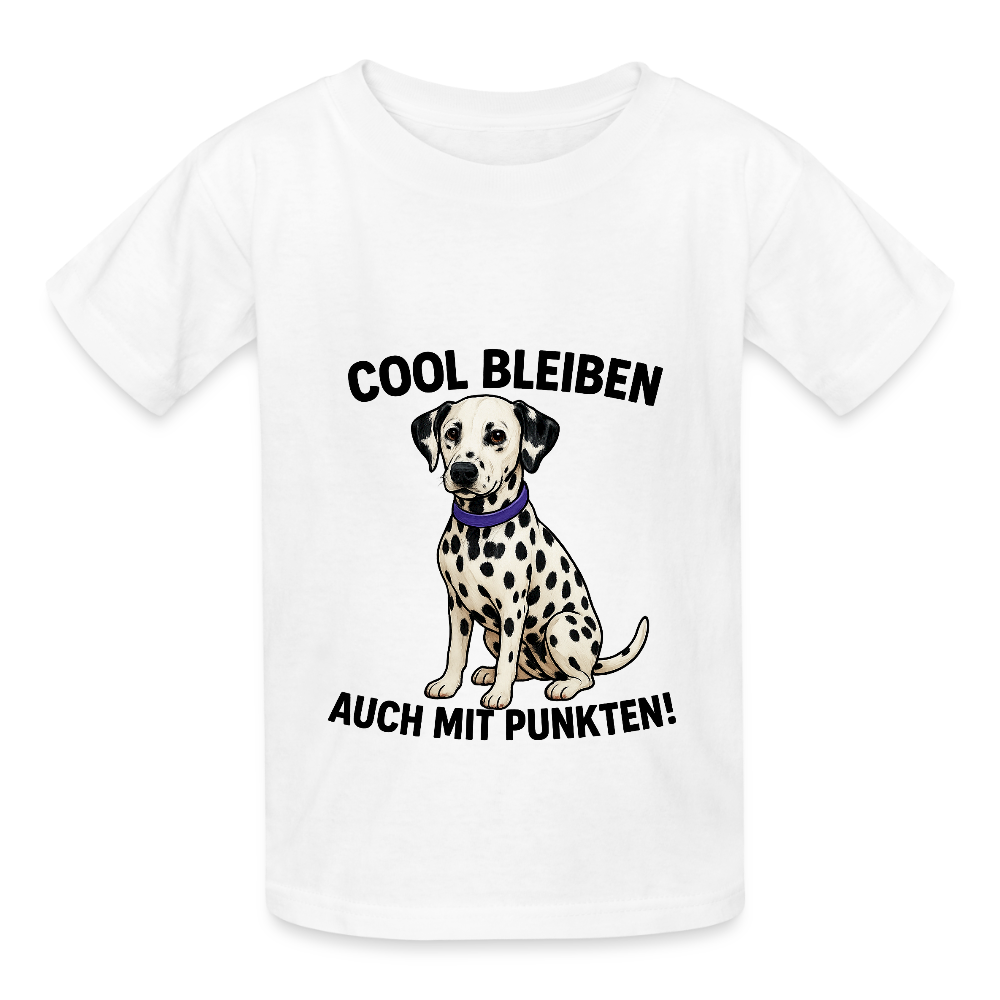 Kinder-T-Shirt – „Cool bleiben – auch mit Punkten!“ | Dalmatiner-Design für kleine Trendsetter - Weiß