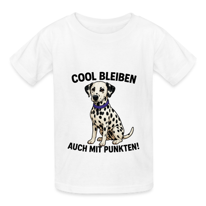 Kinder-T-Shirt – „Cool bleiben – auch mit Punkten!“ | Dalmatiner-Design für kleine Trendsetter - Weiß