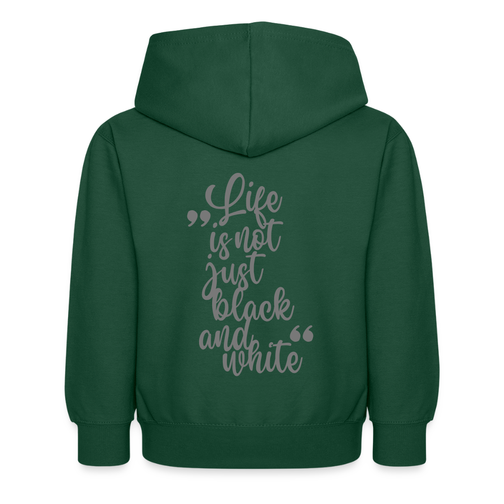 LiNBW. Kinder Hoodie Life is not just black and white - Flaschengrün