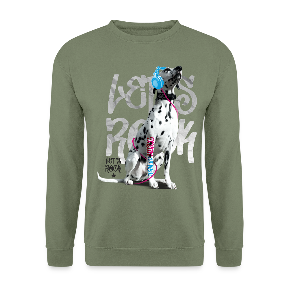 LiNBW. Männer Pullover Dalmatiner Let's Rock - Armeegrün