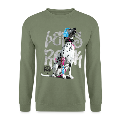 LiNBW. Männer Pullover Dalmatiner Let's Rock - Armeegrün