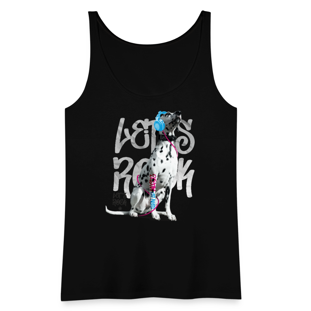 LiNBW. Frauen Tank-Top Dalmatiner Let's Rock - Schwarz