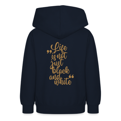 LiNBW. Teenager Hoodie Life is not just black and white - Navy