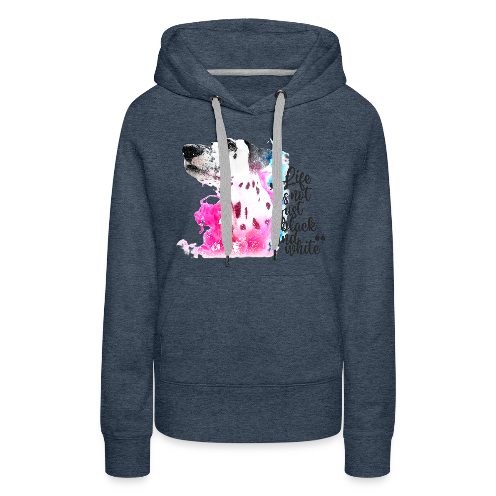 LiNBW. Frauen Hoodie Dalmatiner Life is not just black and white - Jeansblau