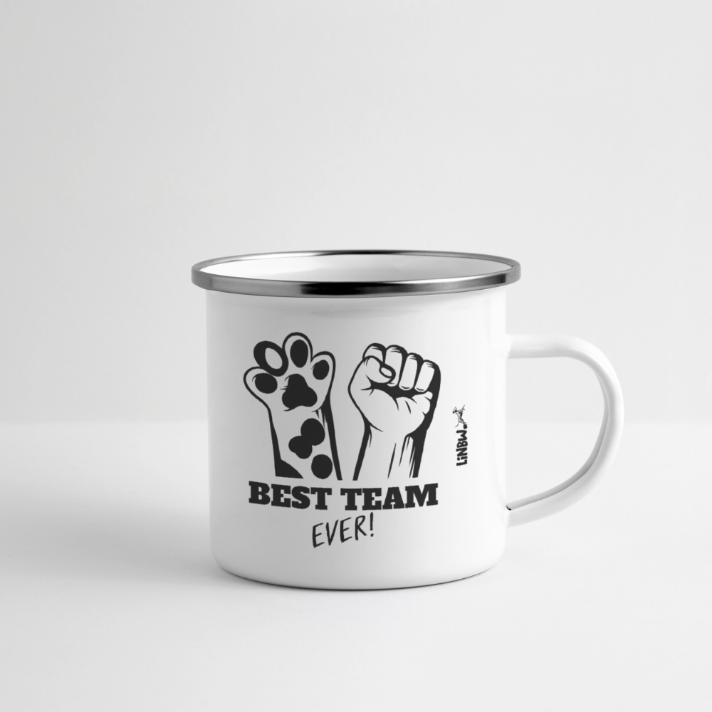 LiNBW. Emaille-Tasse Best Team Ever - Weiß