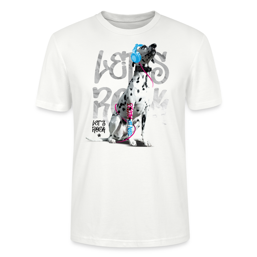 LiNBW. Männer T-Shirt Dalmatiner Let's Rock - Weiß