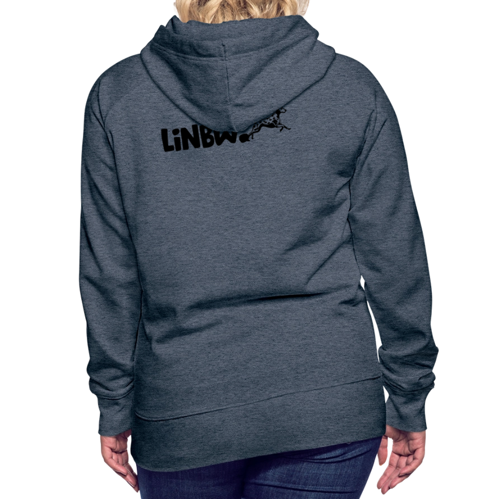 LiNBW. Frauen Hoodie Life is not just black and white - Jeansblau