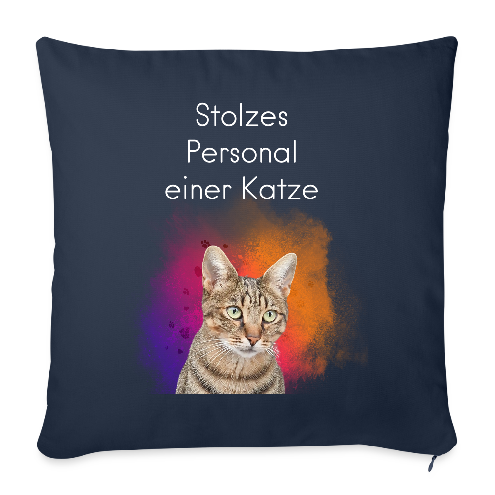 LiNBW. Kissen mit Füllung Stolzes Personal einer Katze 45 x 45 cm - Navy