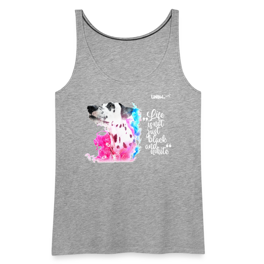 LiNBW. Frauen Tank-Top Dalmatiner Life is not just black and white - Grau meliert