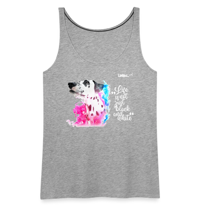 LiNBW. Frauen Tank-Top Dalmatiner Life is not just black and white - Grau meliert