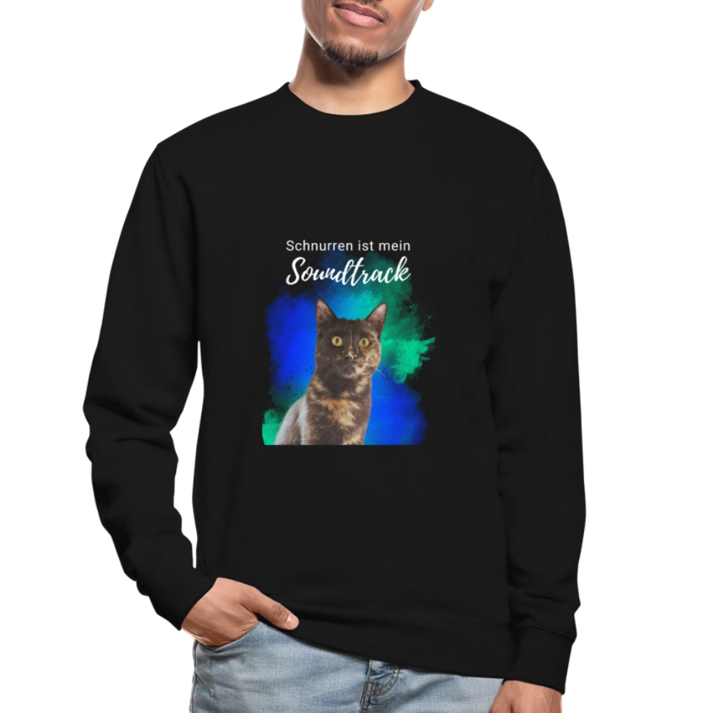 LiNBW. Männer Pullover Schnurren ist mein Soundtrack - Schwarz