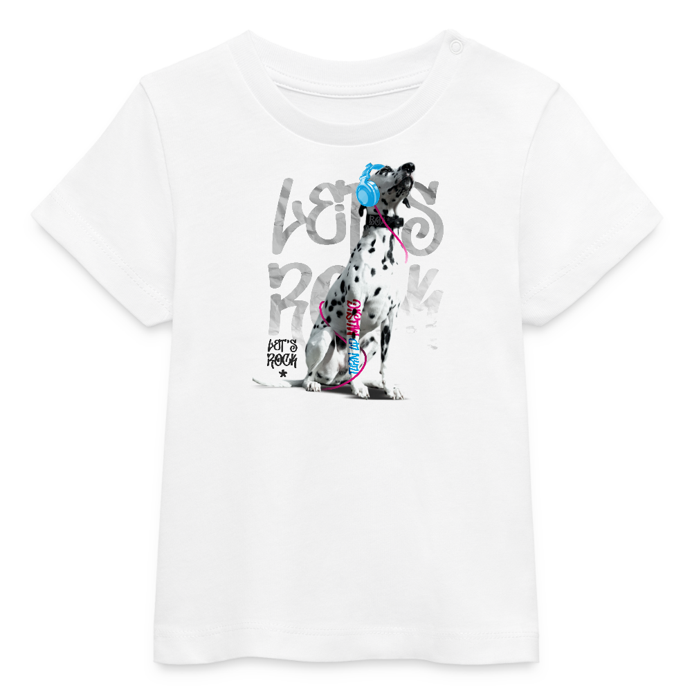 LiNBW. Baby T-Shirt Dalmatiner Let's Rock - Weiß