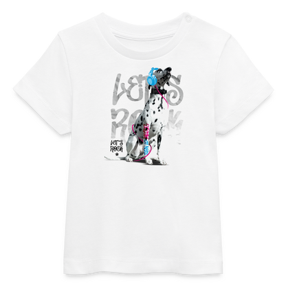 LiNBW. Baby T-Shirt Dalmatiner Let's Rock - Weiß
