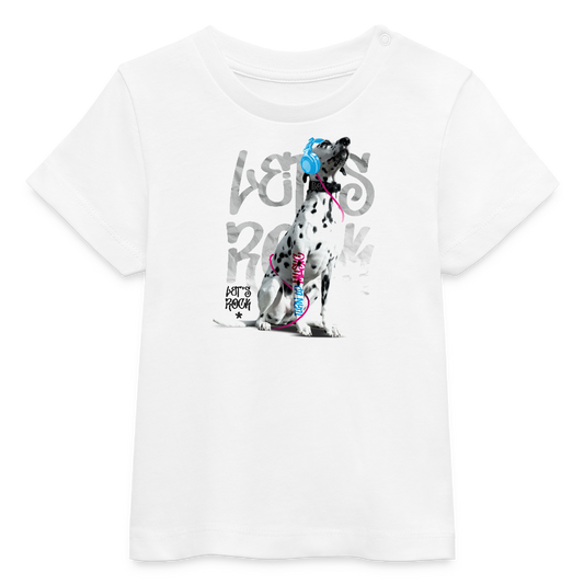 LiNBW. Baby T-Shirt Dalmatiner Let's Rock - Weiß