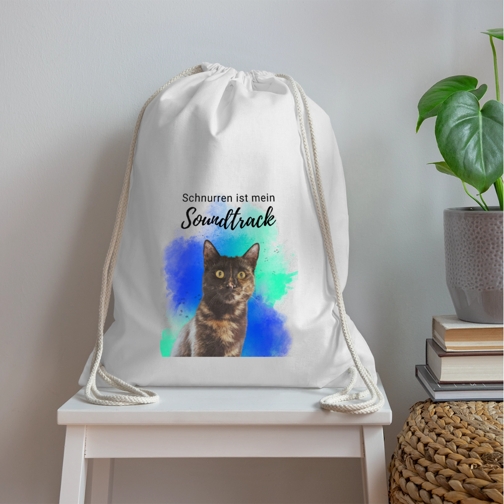 LiNBW. Turnbeutel Schnurren ist mein Soundtrack - Weiß