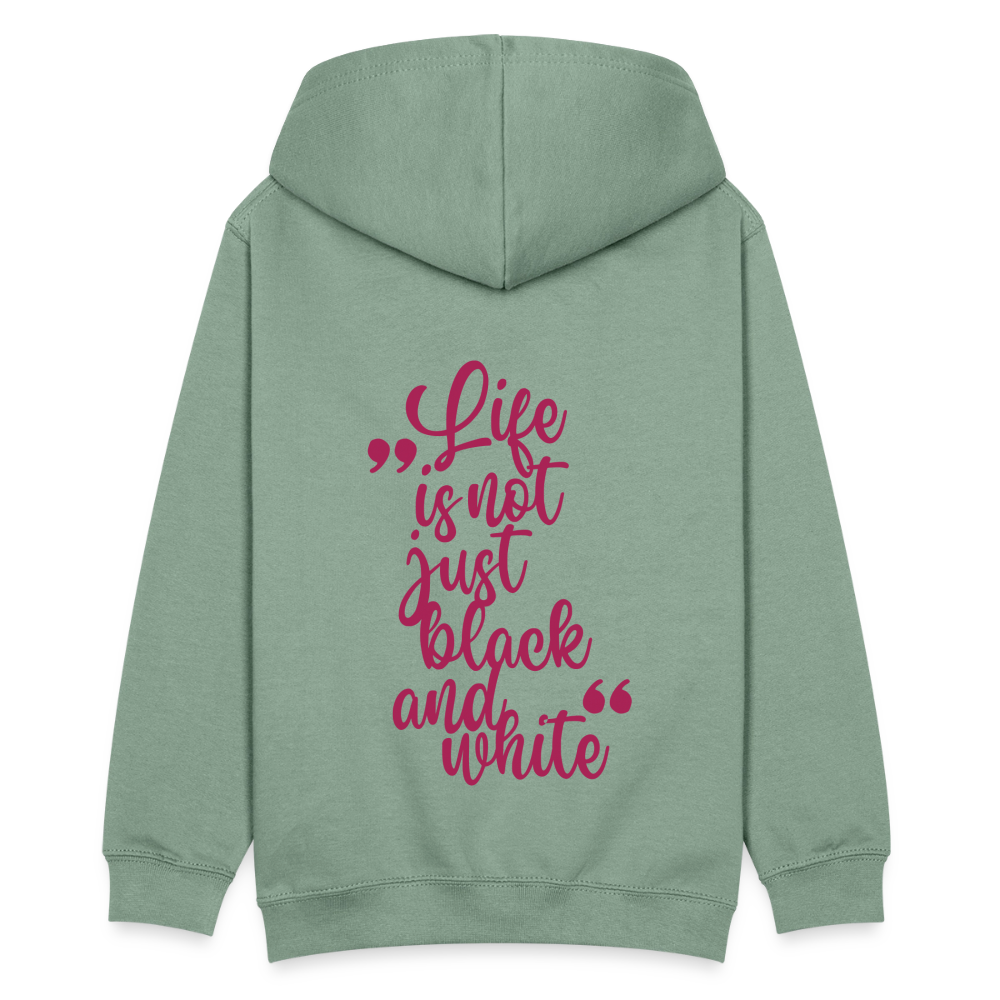 LiNBW. Kinder Hoodie Life is not just black and white - Graugrün