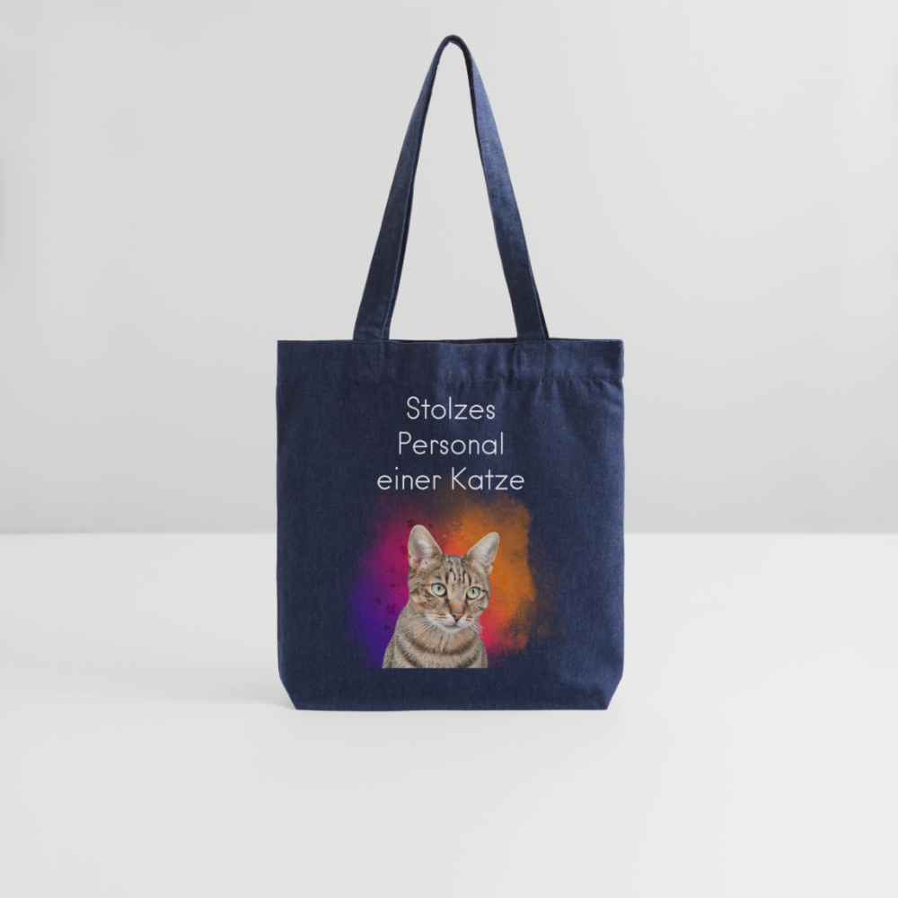 LiNBW. Stoffbeutel Stolzes Personal einer Katze - melange Blue