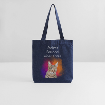 LiNBW. Stoffbeutel Stolzes Personal einer Katze - melange Blue