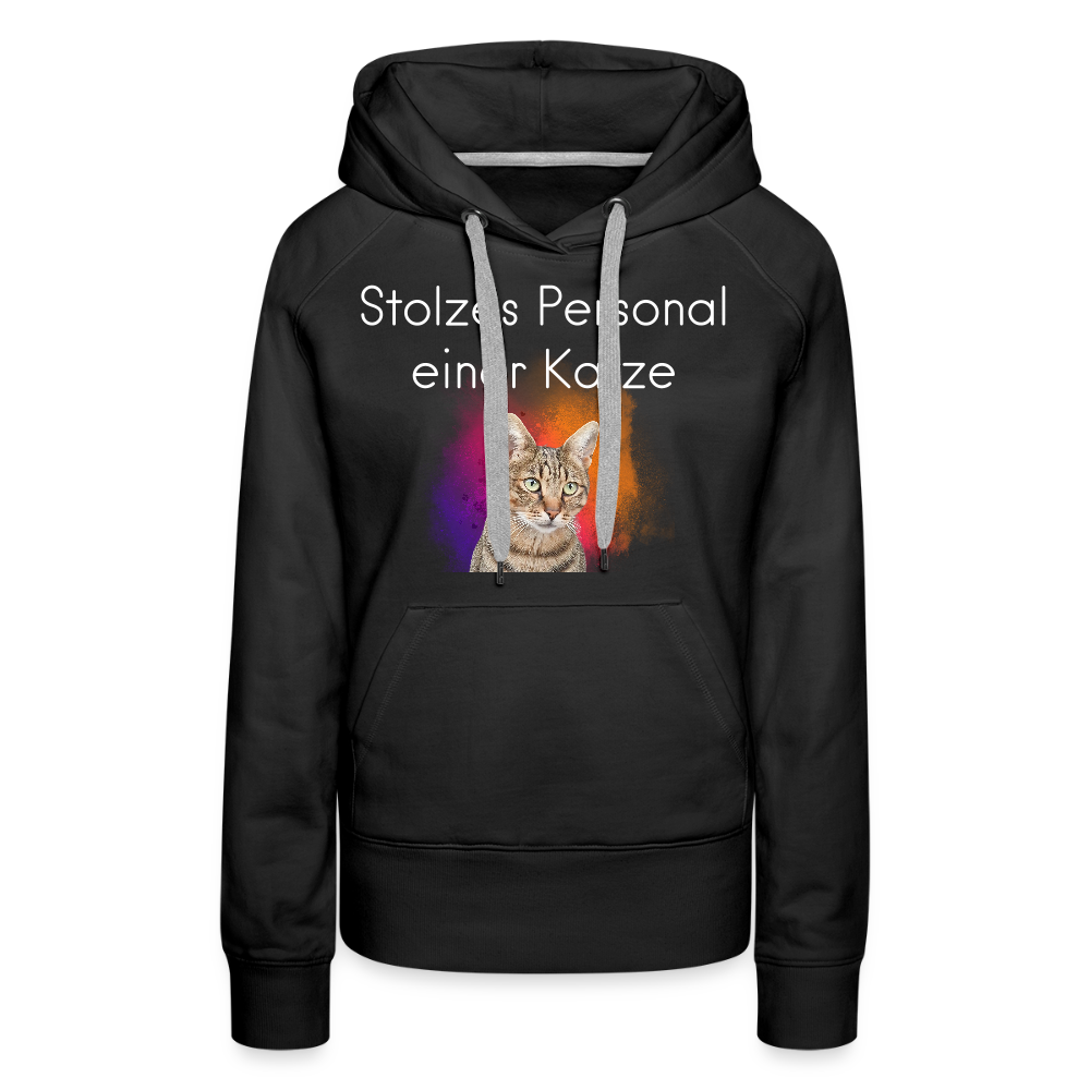 LiNBW.  Frauen Hoodie Stolzes Personal einer Katze - Schwarz