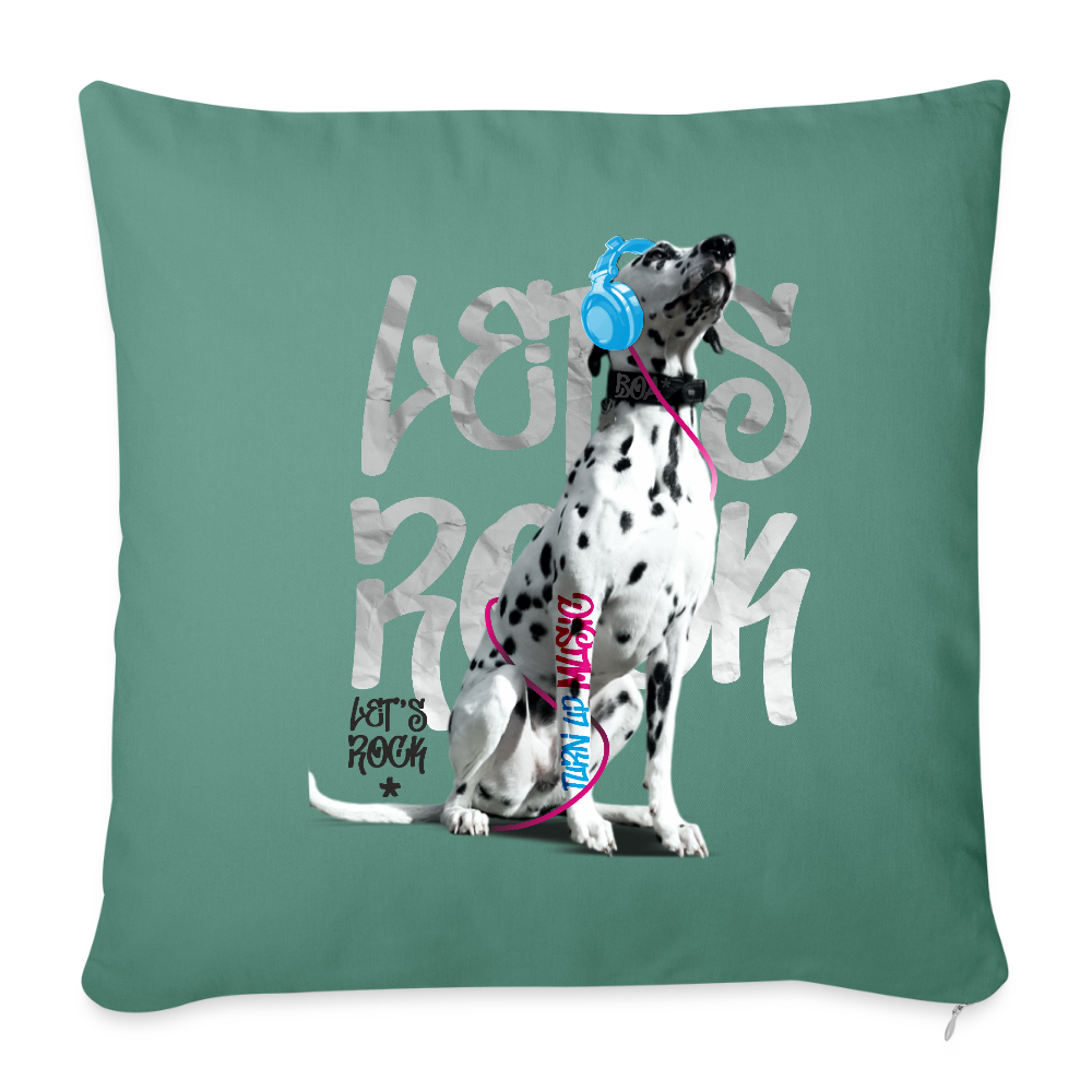 LiNBW. Kissen mit Füllung 45 x 45 cm Dalmatiner Let's Rock - Tanngrün