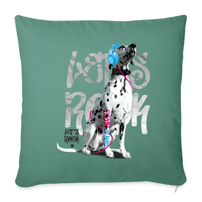 LiNBW. Kissen mit Füllung 45 x 45 cm Dalmatiner Let's Rock - Tanngrün