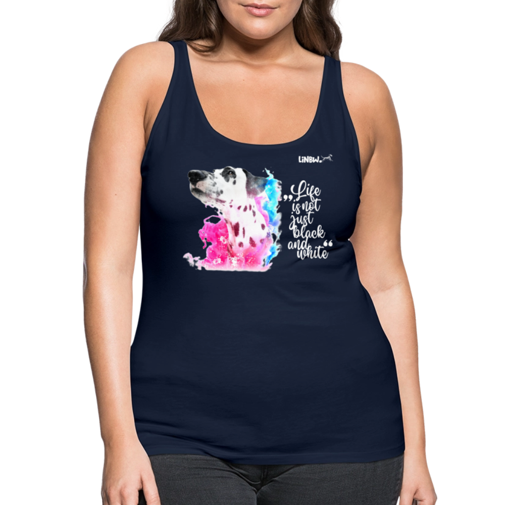 LiNBW. Frauen Tank-Top Dalmatiner Life is not just black and white - Navy