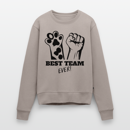 Damen Pullover „Best Team Ever“ –  für wahre Freundschaft 🐾✊ - Taupe