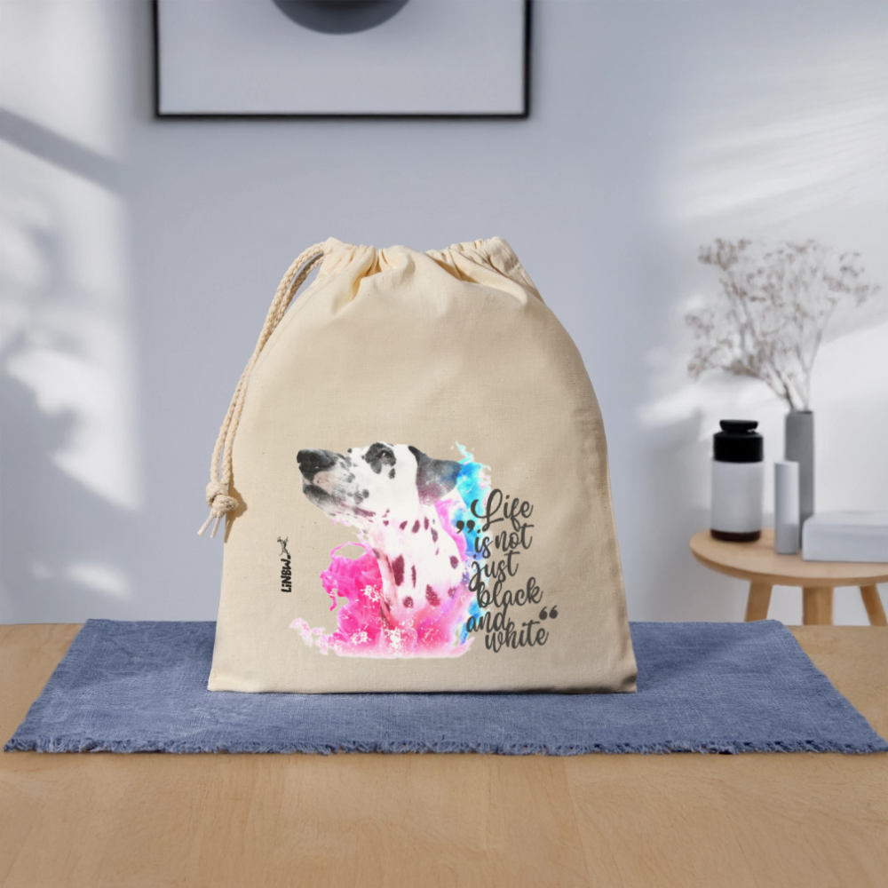 LiNBW. Baumwollbeutel Dalmatiner Life is not just black and white - Natur