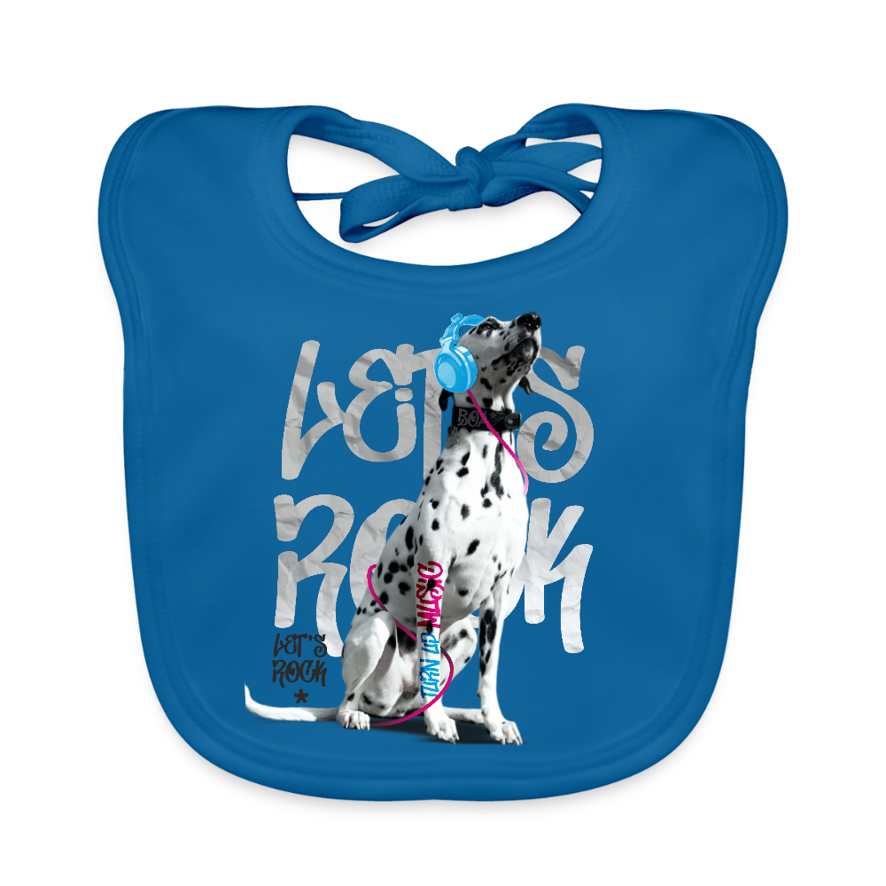 LiNBW. Lätzchen Dalmatiner Let's Rock - Pfauenblau