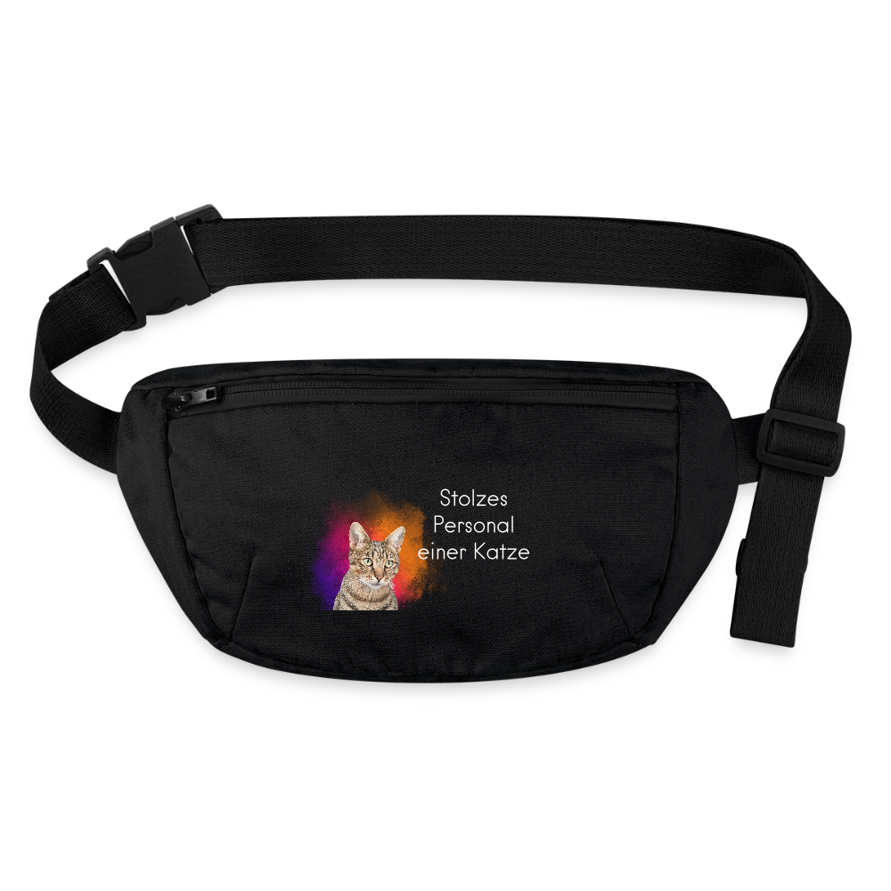 LiNBW. Recycelte Gürteltasche Stolzes Personal einer Katze - Schwarz