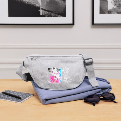 LiNBW. Recycelte Gürteltasche Dalmatiner Life is not just black and white - Grau meliert
