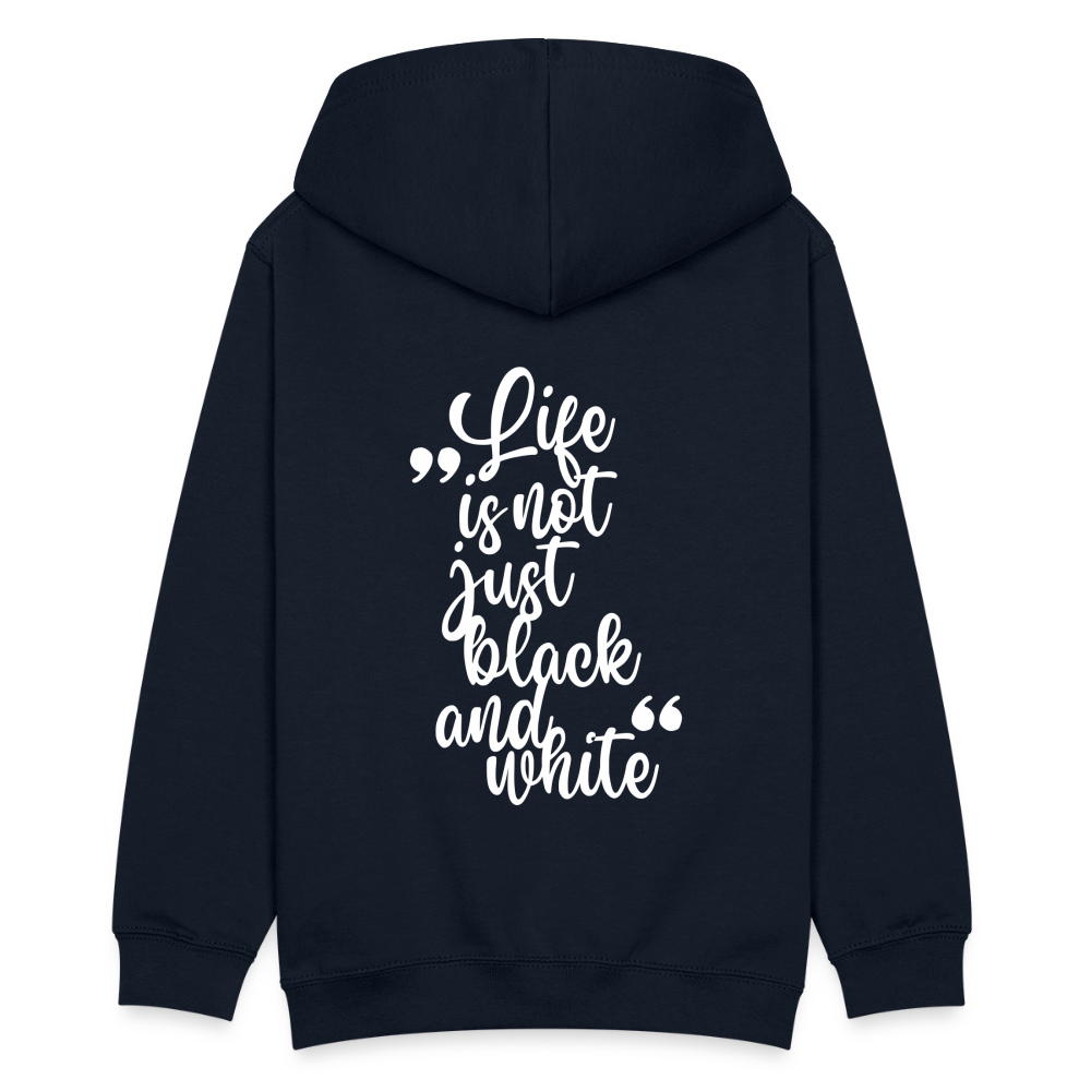 LiNBW. Teenager Hoodie Life is not just black and white - Navy