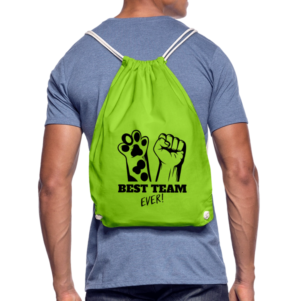 LiNBW. Turnbeutel Best Team Ever - Neongrün
