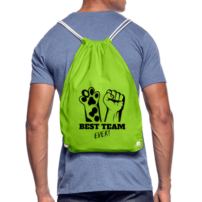 LiNBW. Turnbeutel Best Team Ever - Neongrün