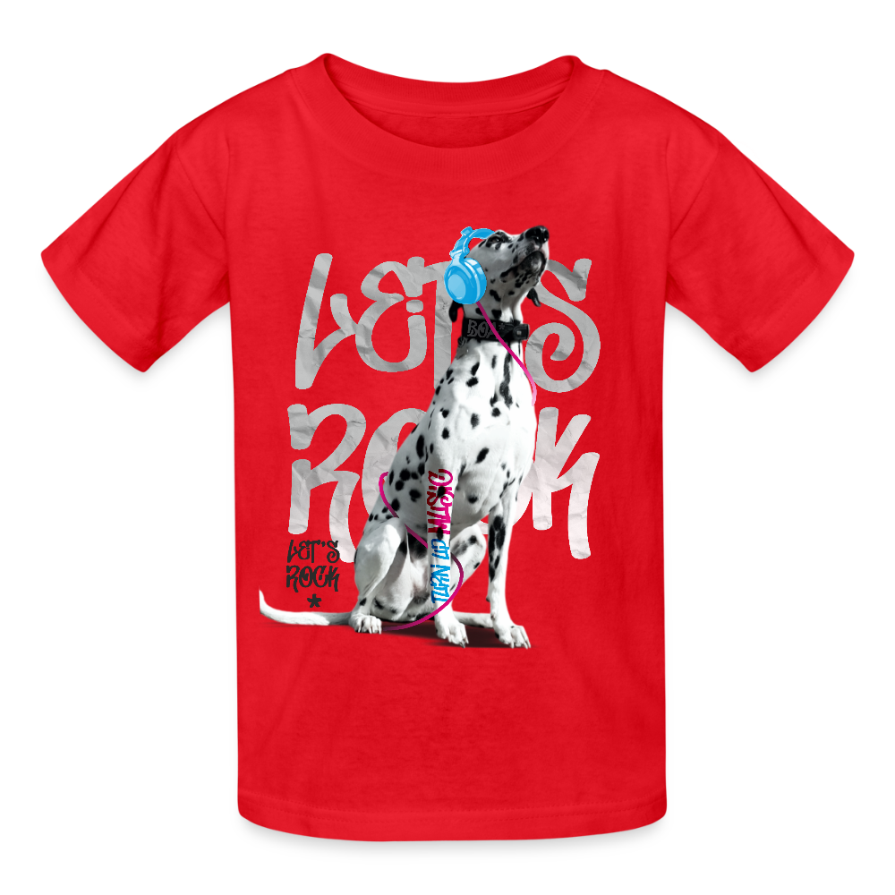 Kinder-T-Shirt – Let's Rock mit Dalmatiner | Musikfans aufgepasst! - Rot