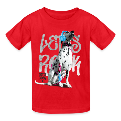 Kinder-T-Shirt – Let's Rock mit Dalmatiner | Musikfans aufgepasst! - Rot