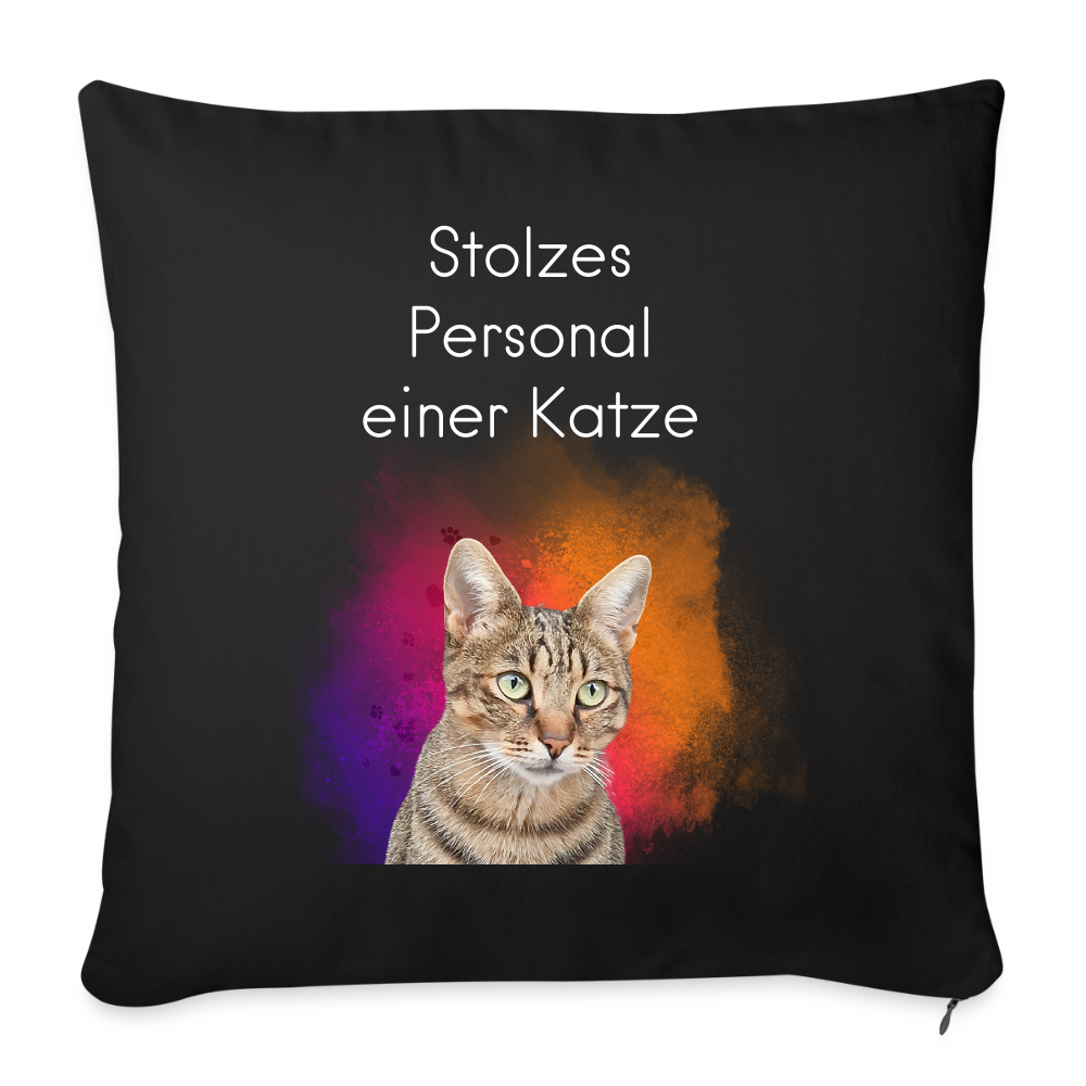 LiNBW. Kissen mit Füllung Stolzes Personal einer Katze 45 x 45 cm - Schwarz