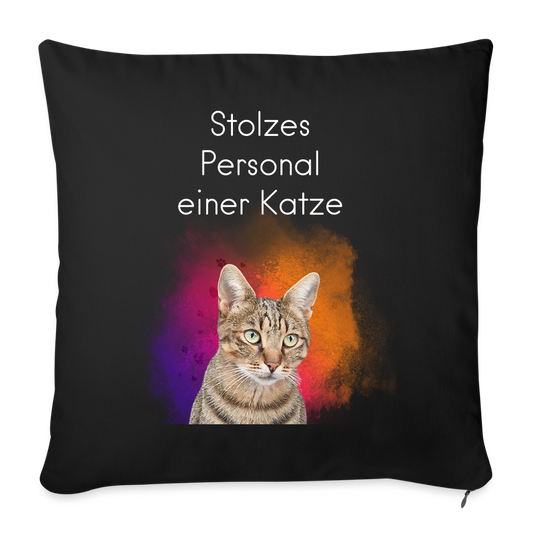 LiNBW. Kissen mit Füllung Stolzes Personal einer Katze 45 x 45 cm - Schwarz